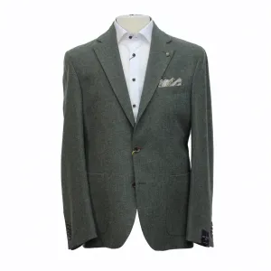 Mid Green Milled Vitale Barberis Wool Madison Contemporary Fit Sport Jacket