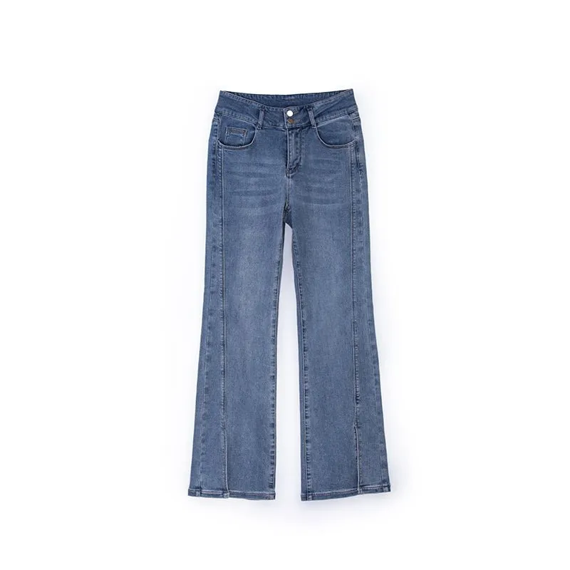 Midnight Blue Bootcut  Split Hem Jeans