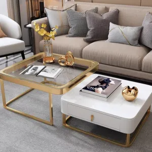 Nadish Nesting Coffee Table Set (Available in White or Black)