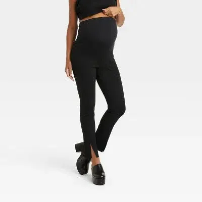 New - Over Belly Split Front Ponte Maternity Pants - Isabel Maternity by Ingrid & Isabel