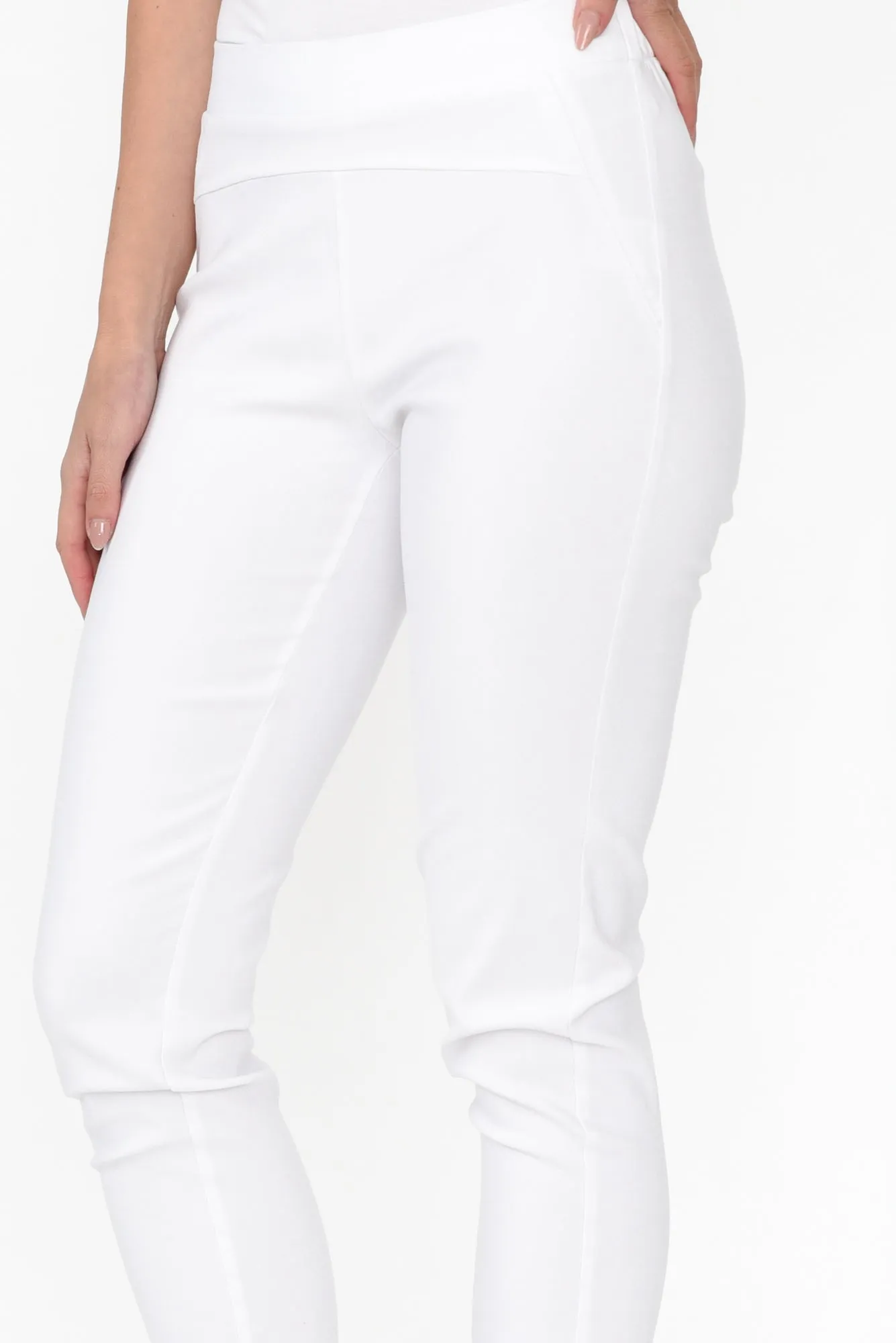 Olympia White Straight 7/8 Pants