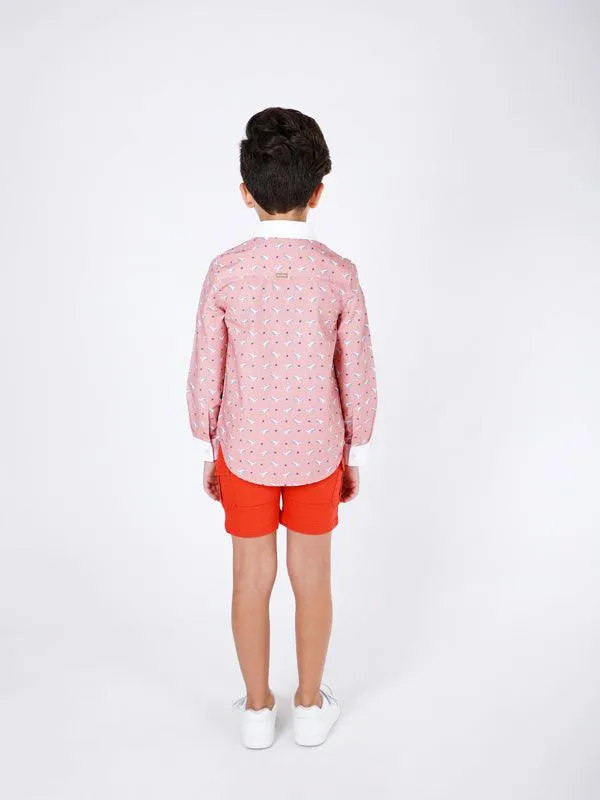 One Friday Pink Fish Print Shirt