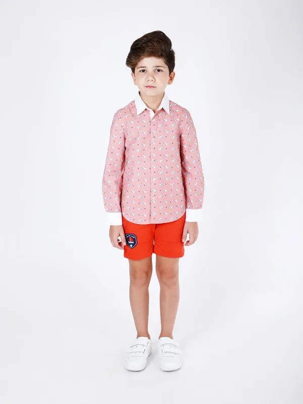 One Friday Pink Fish Print Shirt