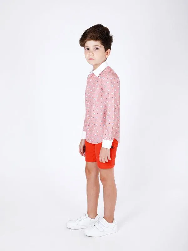 One Friday Pink Fish Print Shirt