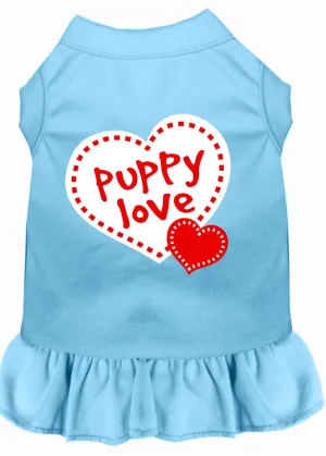 Puppy Love Screen Print Dress Baby Blue Xxl (18)