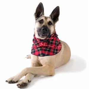 Reversible Snood Dog Neck Warmer Red Plaid/Black