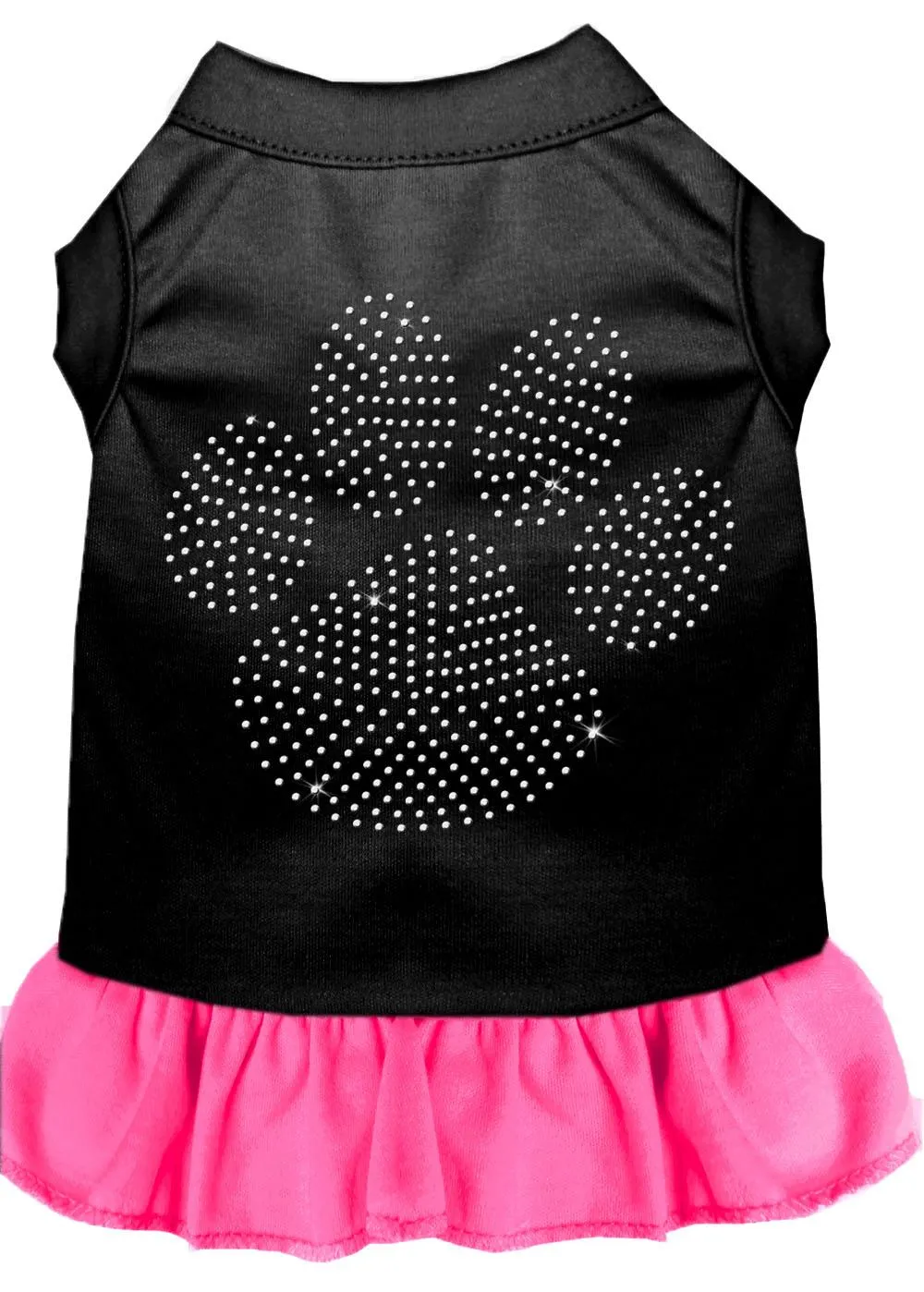 Rhinestone Clear Paw Dress Black With Bright Pink Xxxl (20)