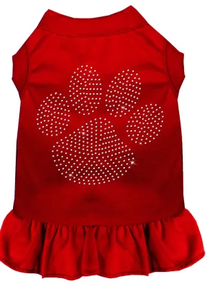 Rhinestone Clear Paw Dress Red Xxl (18)