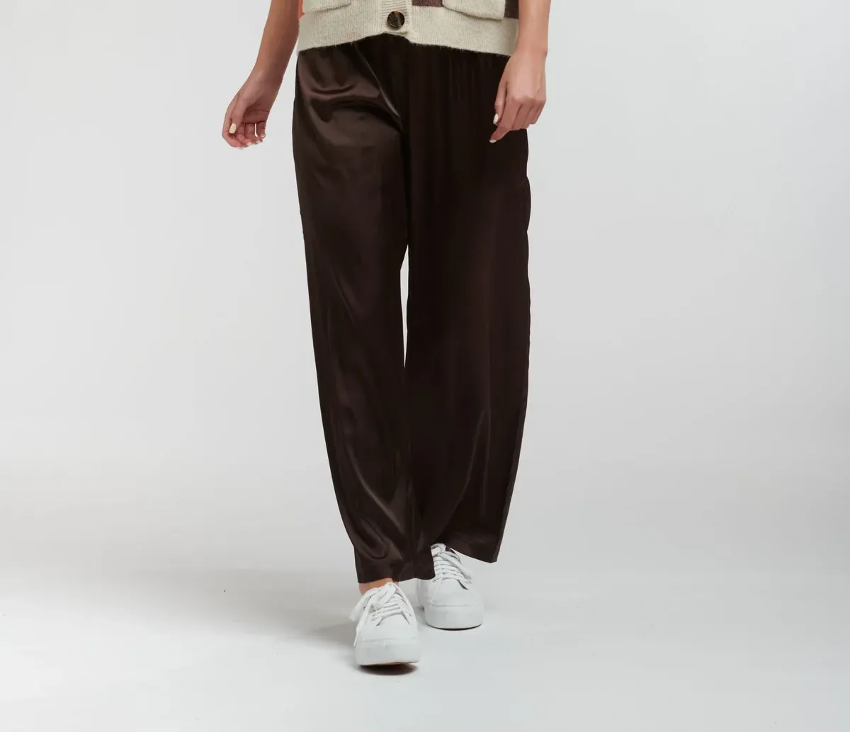 Satin Lounge Pants - Chocolate