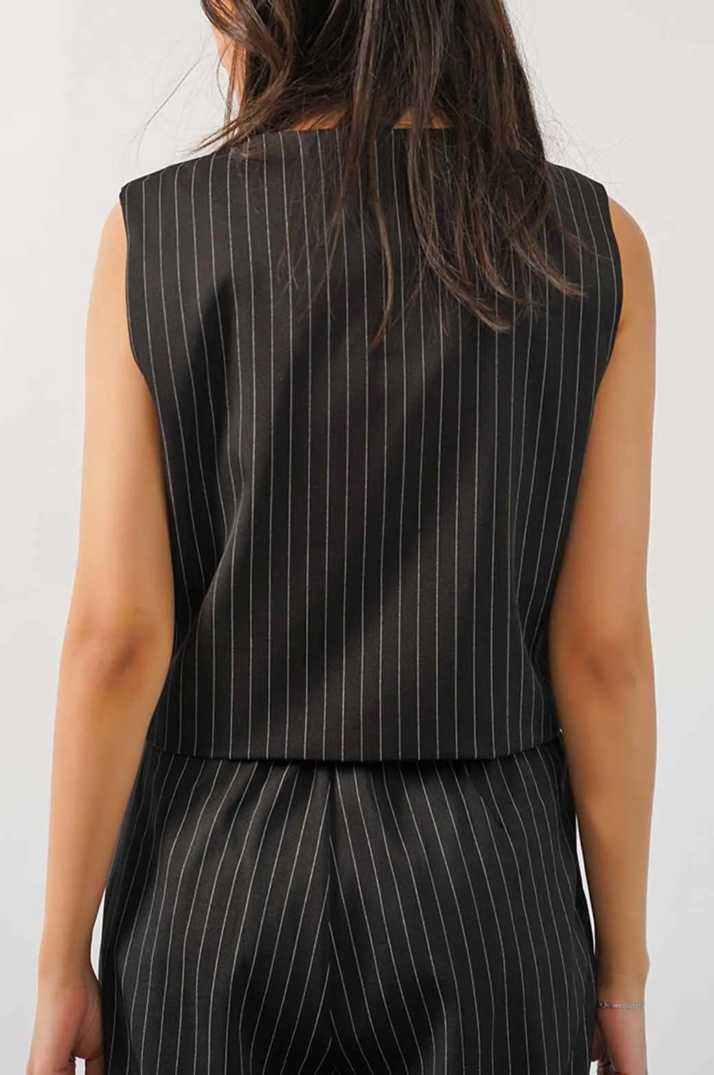 SHORT PINSTRIPE WAISTCOAT