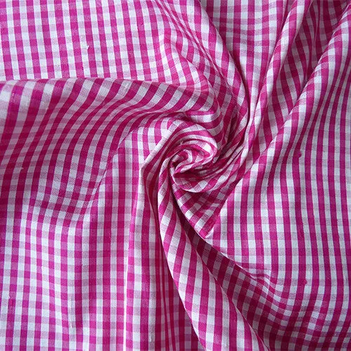 Silk Dupioni - Fuschia Gingham