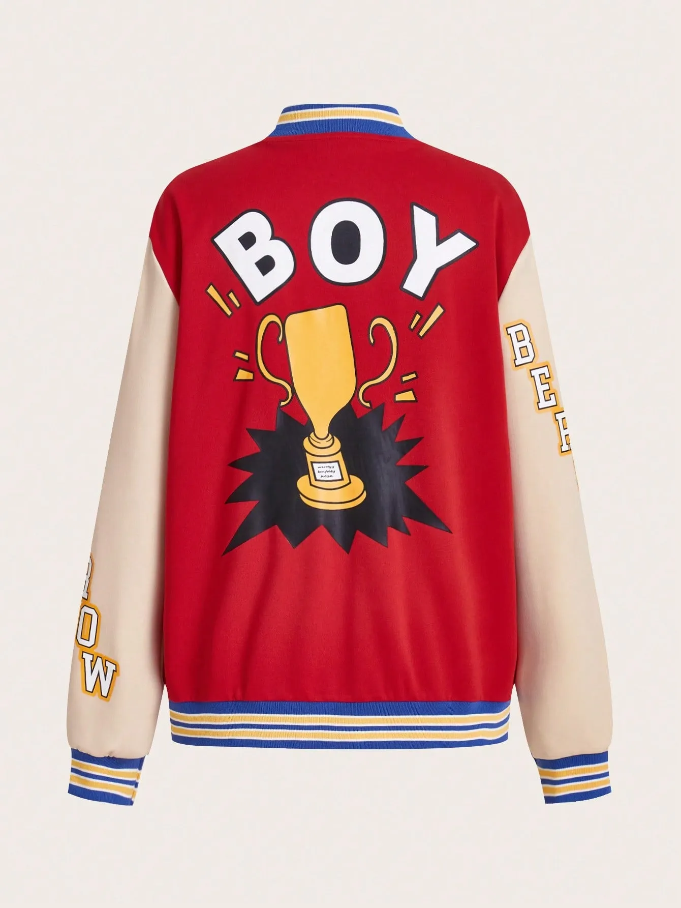 Slayr Printing & Color Blocking Baseball Jacket