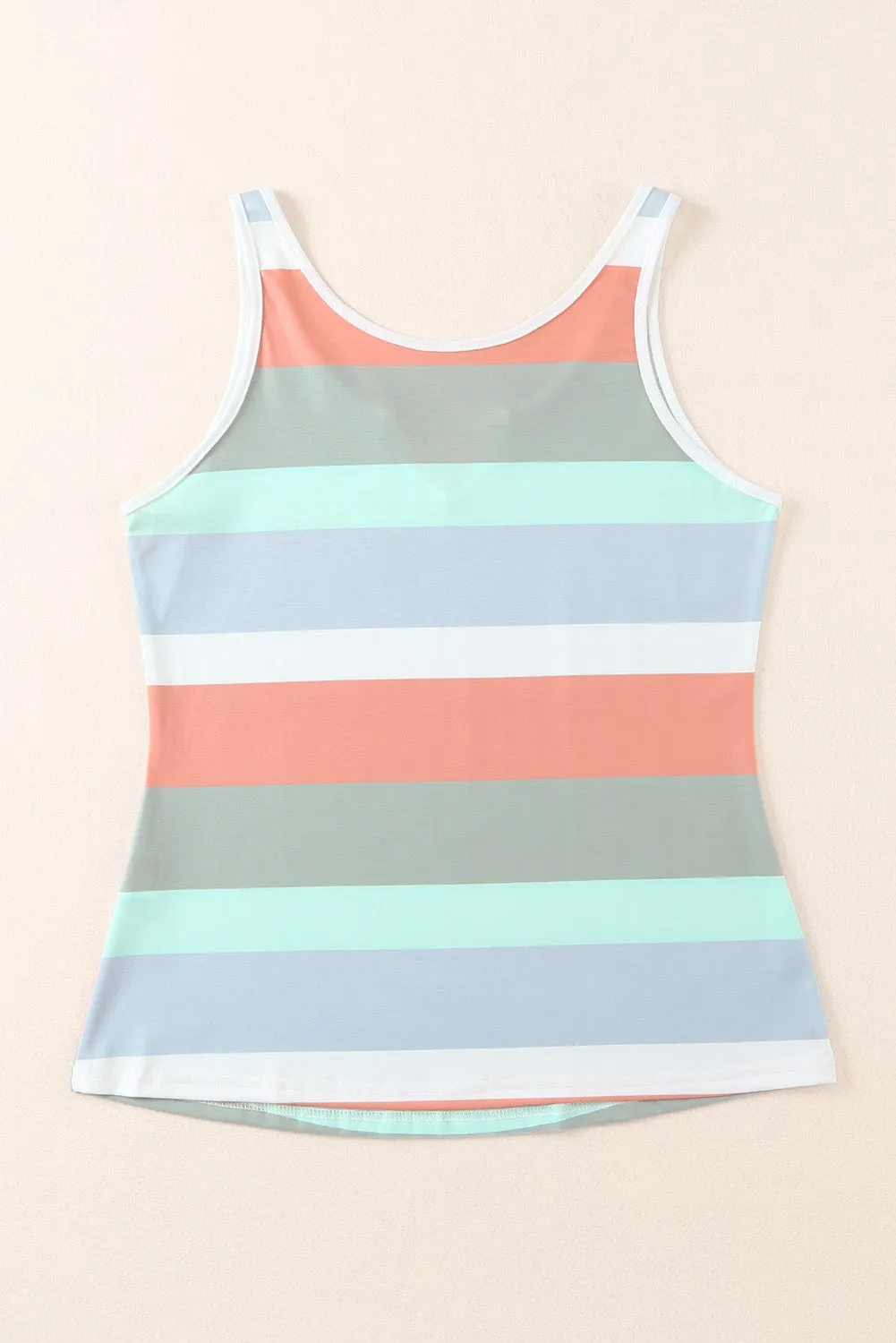 Striped Notched Neck Tank