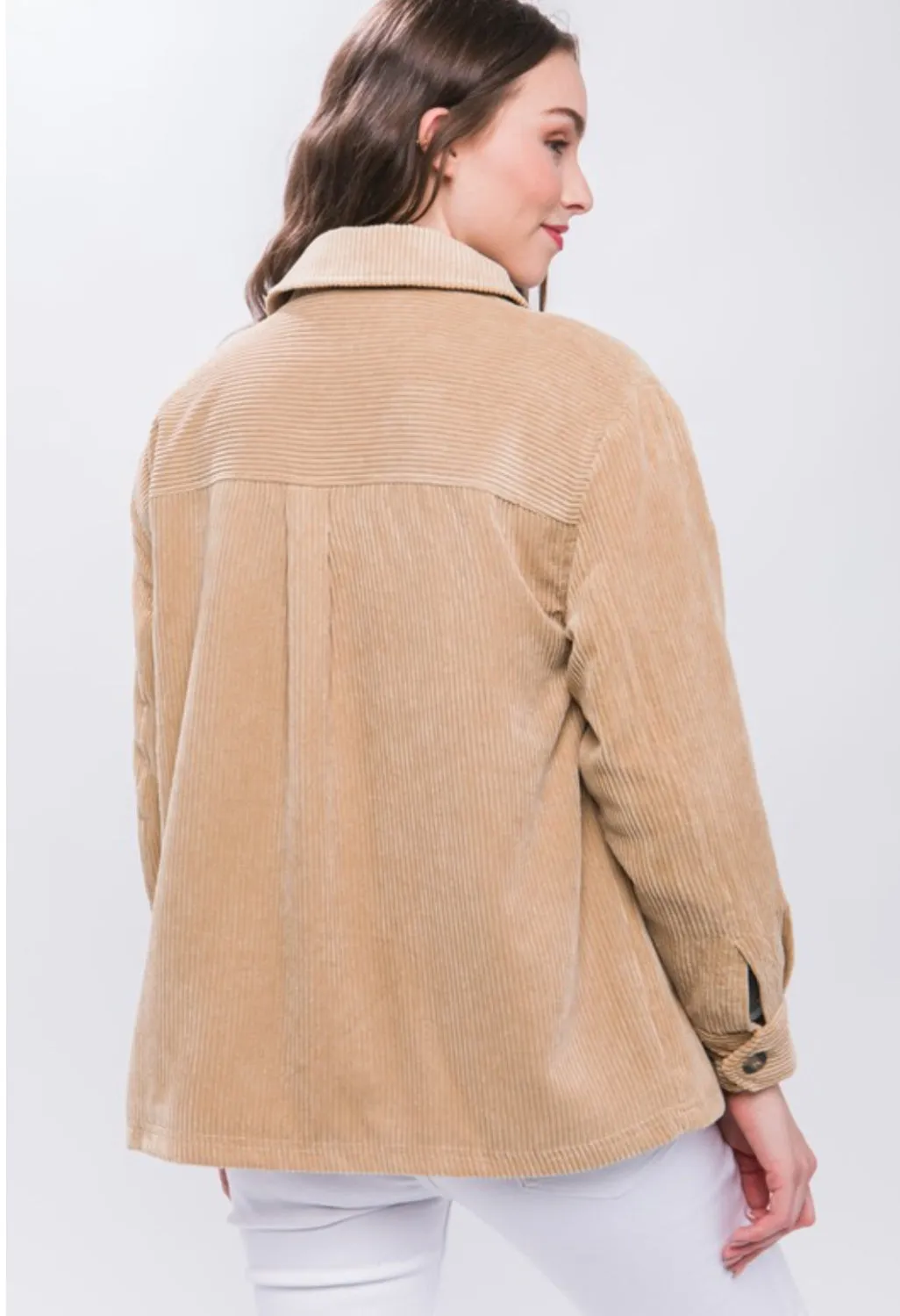 Teegan Corduroy Jacket: Khaki