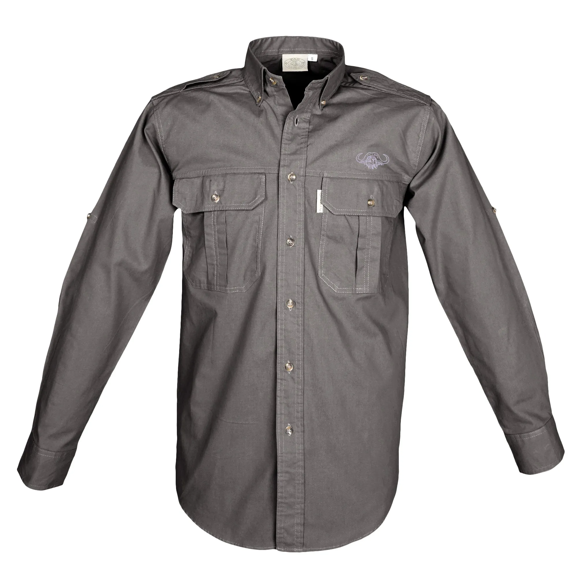 Trail Shirt for Men with Embroidered Buffalo Logo - L/Sleeve