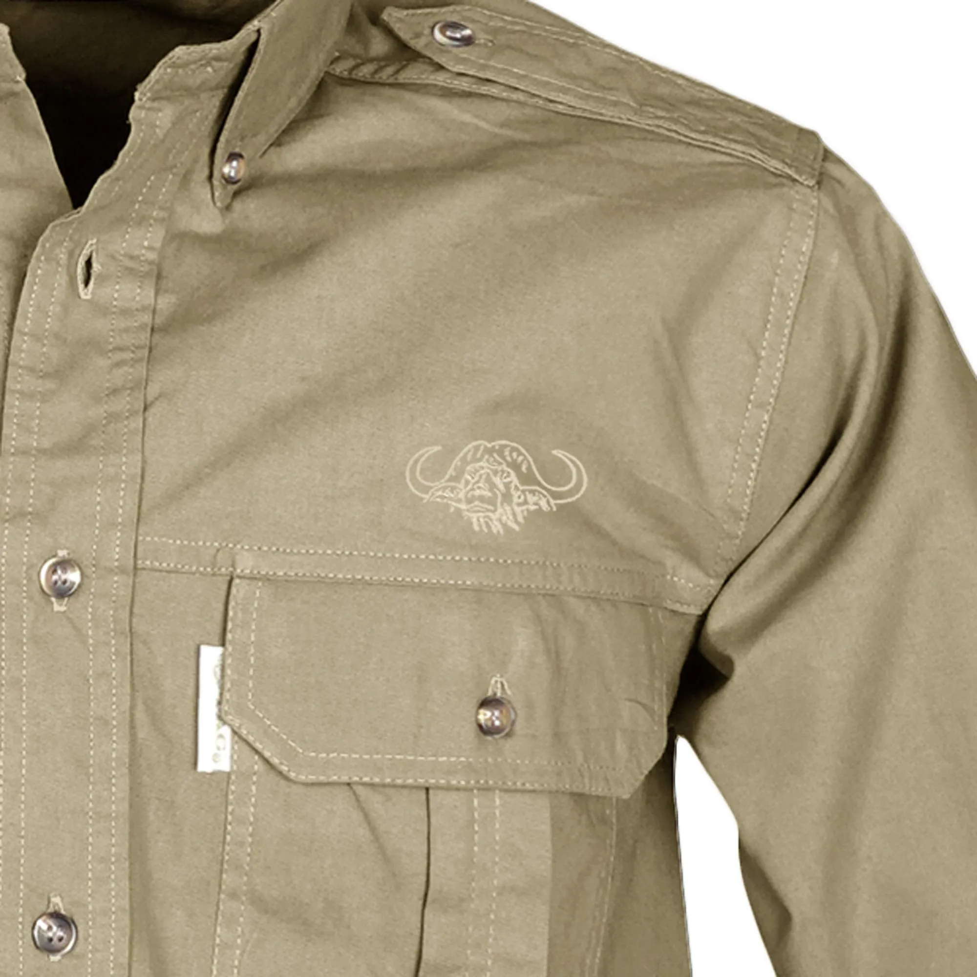 Trail Shirt for Men with Embroidered Buffalo Logo - L/Sleeve