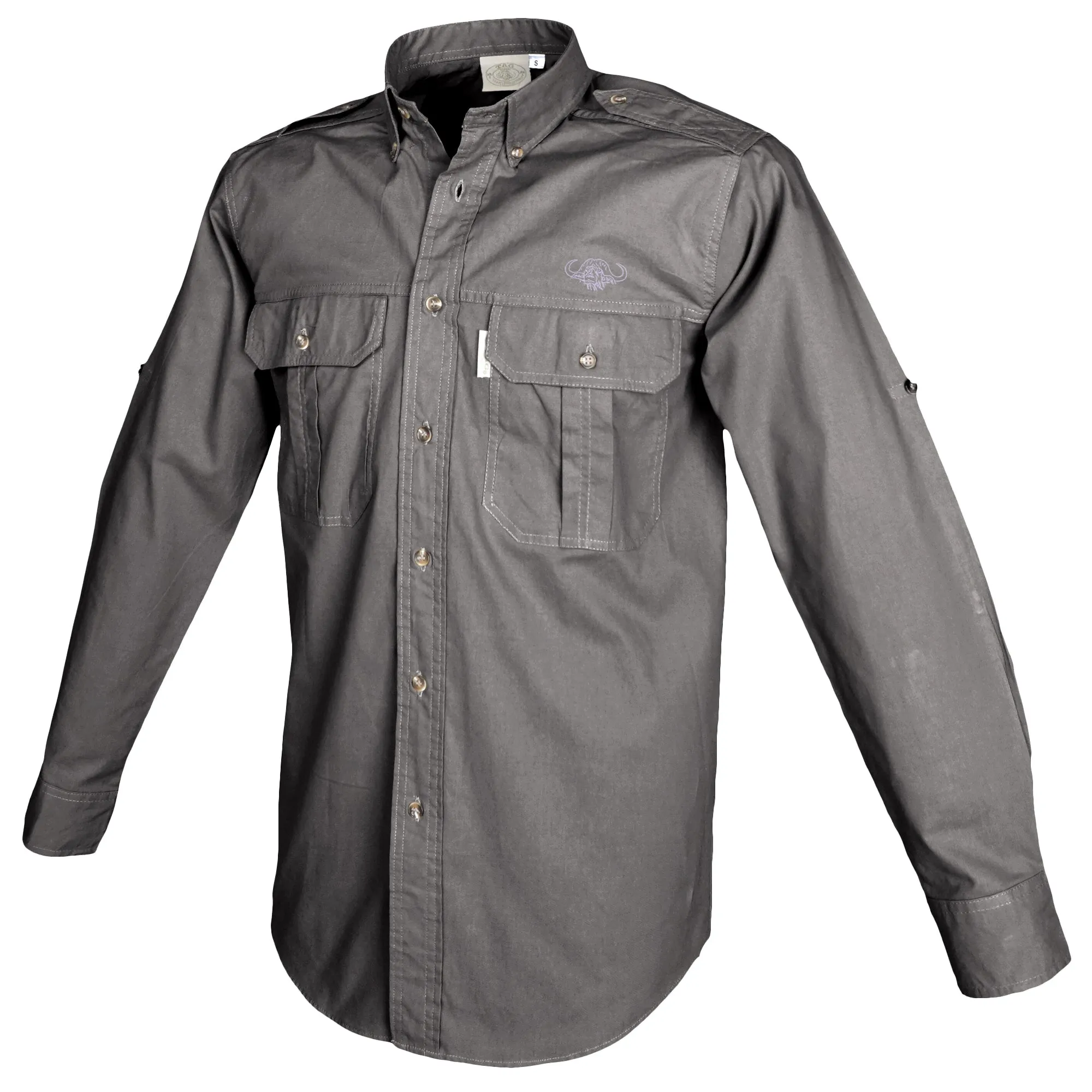 Trail Shirt for Men with Embroidered Buffalo Logo - L/Sleeve