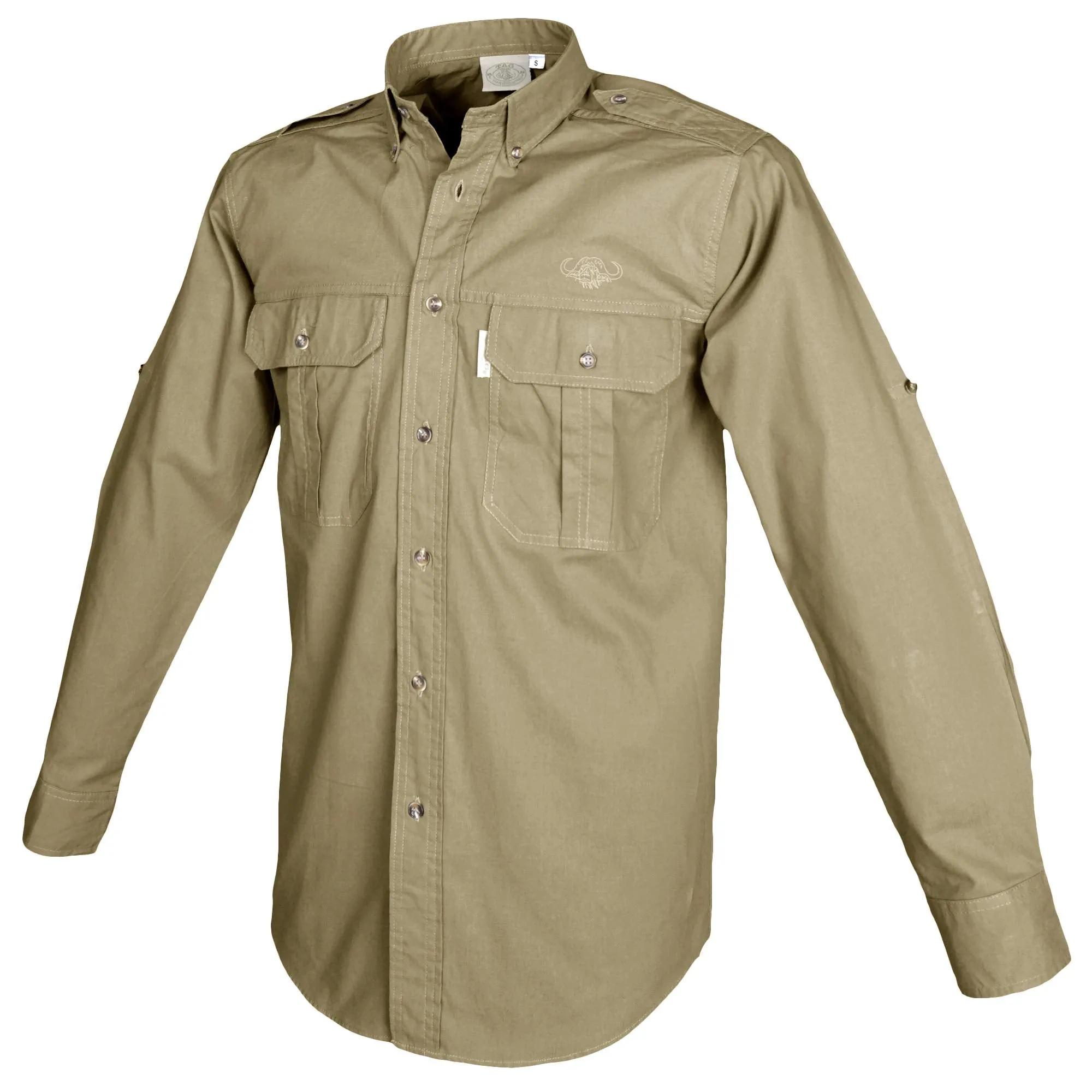 Trail Shirt for Men with Embroidered Buffalo Logo - L/Sleeve