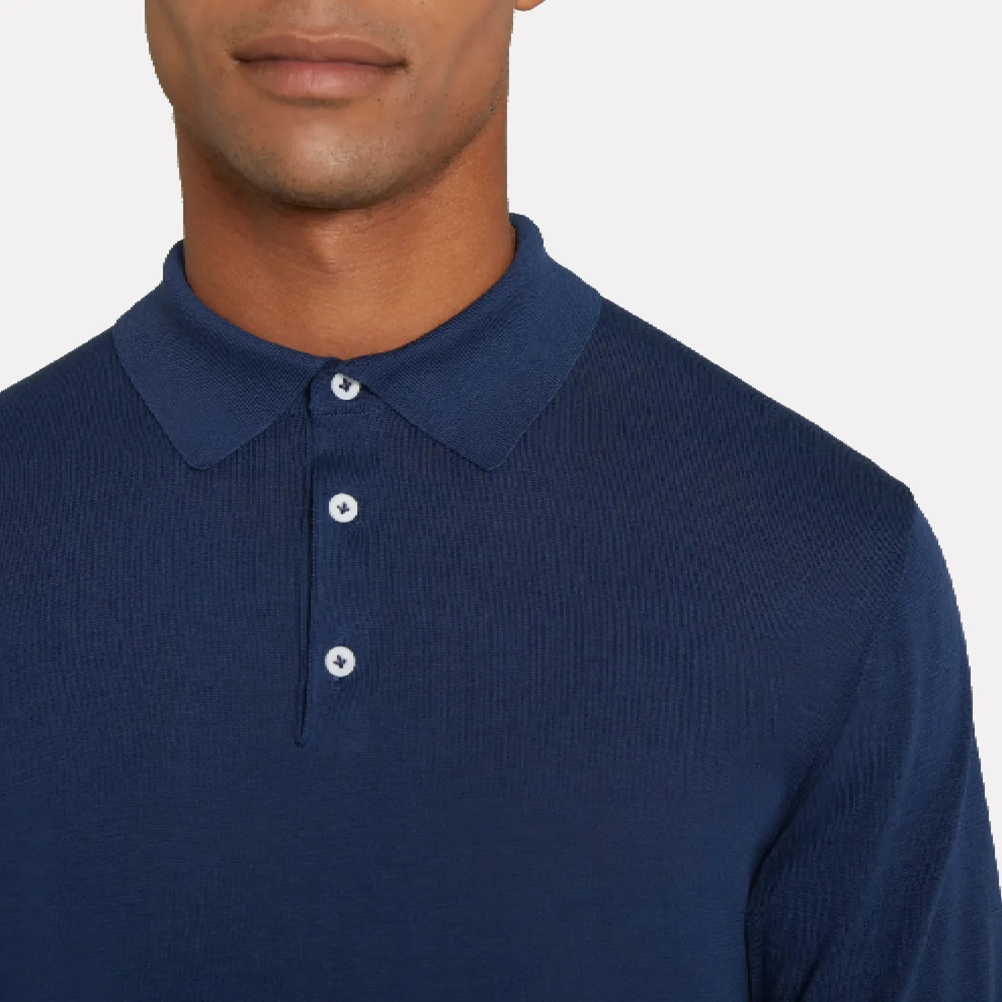 Tupper Italian Cotton/Silk Blend Short Sleeve Polo / Navy