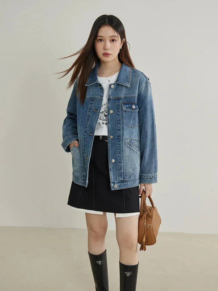 Uniwim  Two Colors Cool Fashionable Style Classic Denim Jacket for Women Spring Newly Design Denim Coat Female 24DS81039