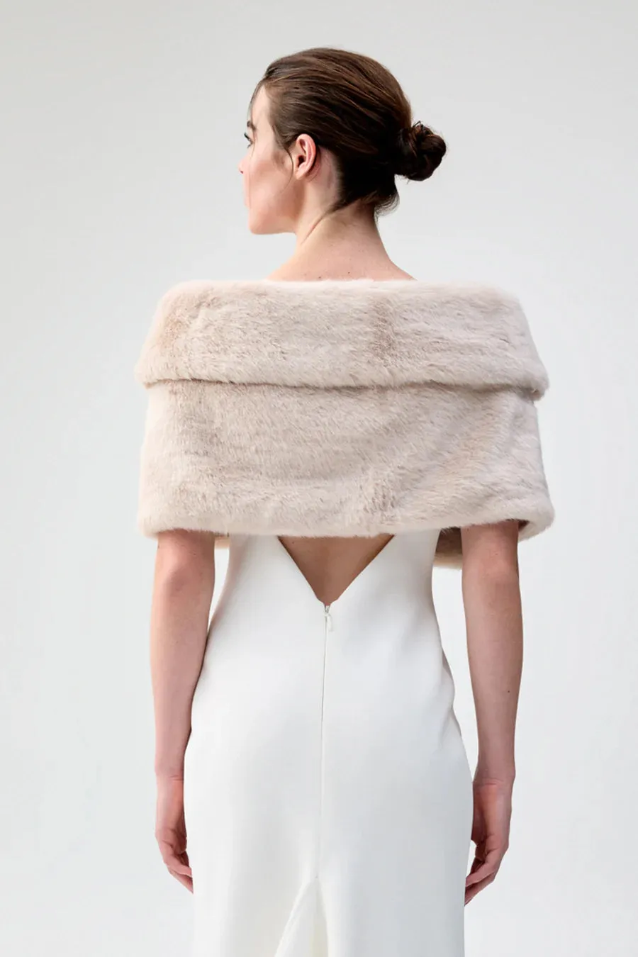 Unreal Fur Champagne Wrap - Nude