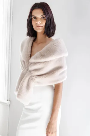 Unreal Fur Champagne Wrap - Nude