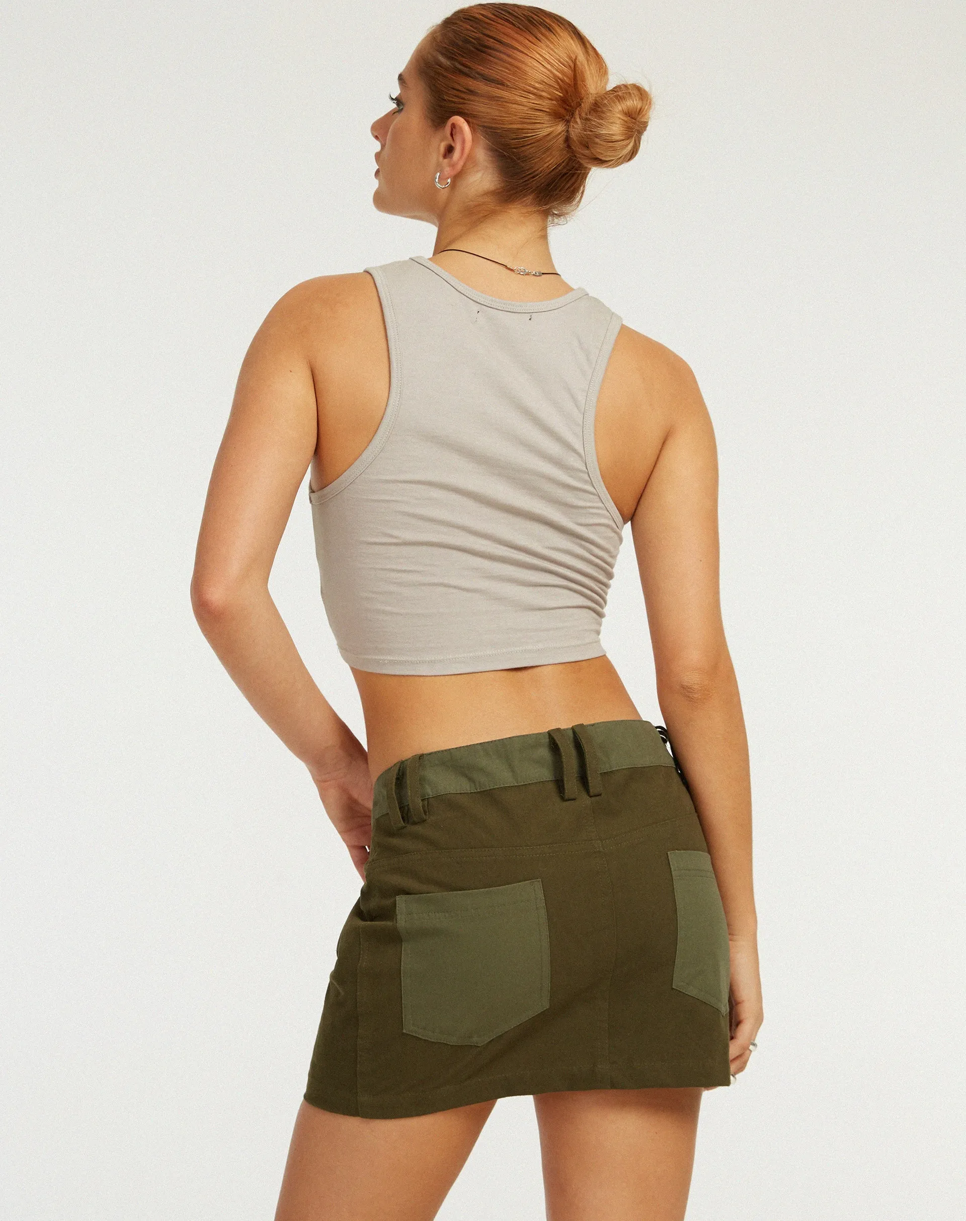 Vasque Crop Top in Sandstorm Grey