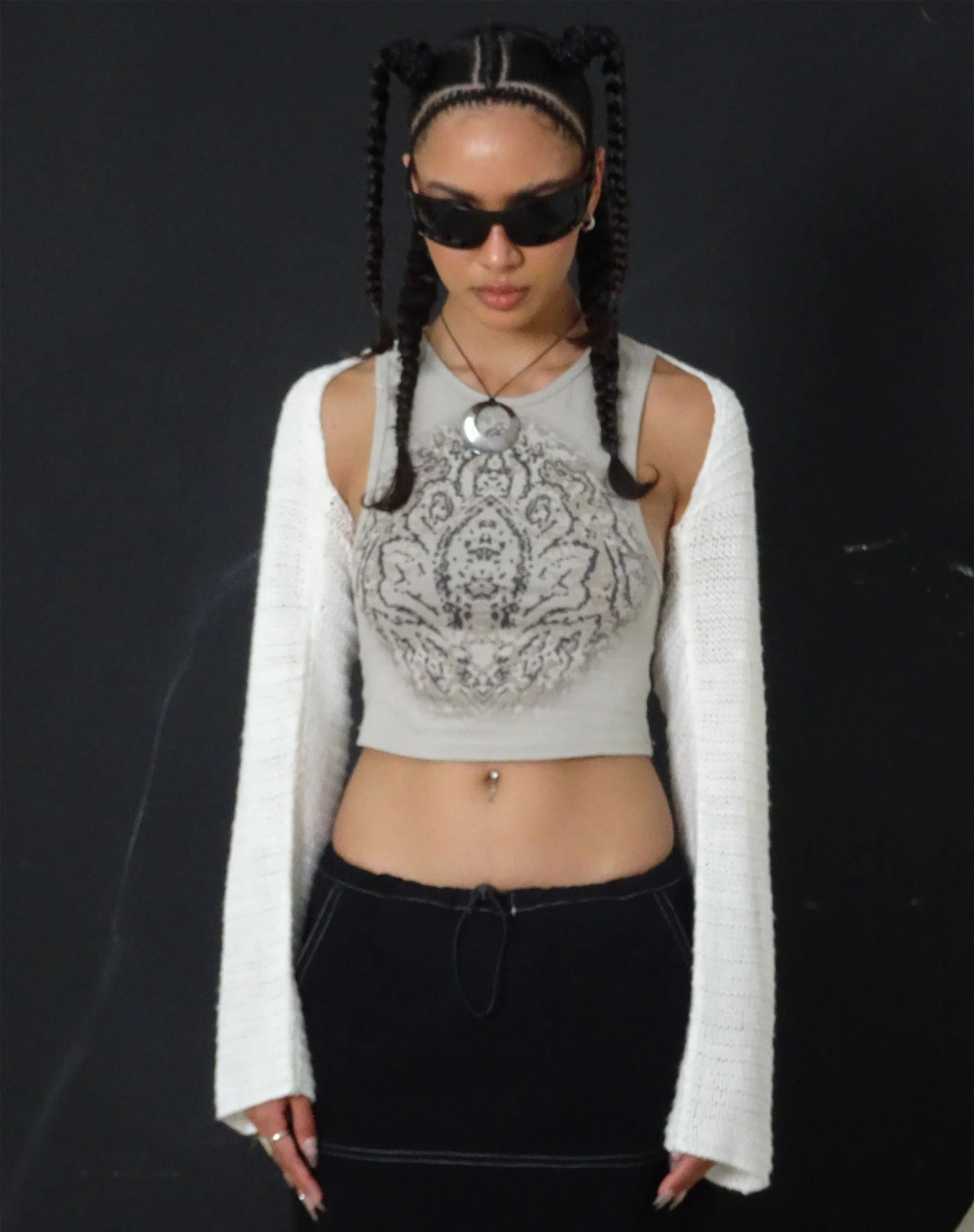 Vasque Crop Top in Sandstorm Grey