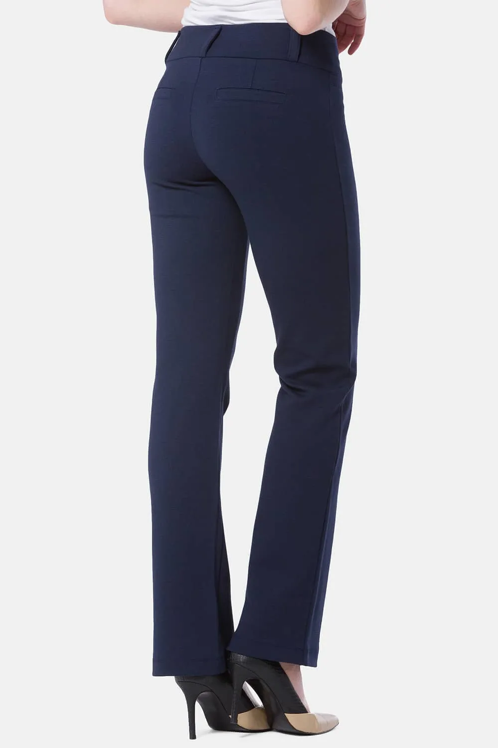 Women's Ponte Knit Pull-On Boot Leg Work Pant - NEW & IMPROVED FIT