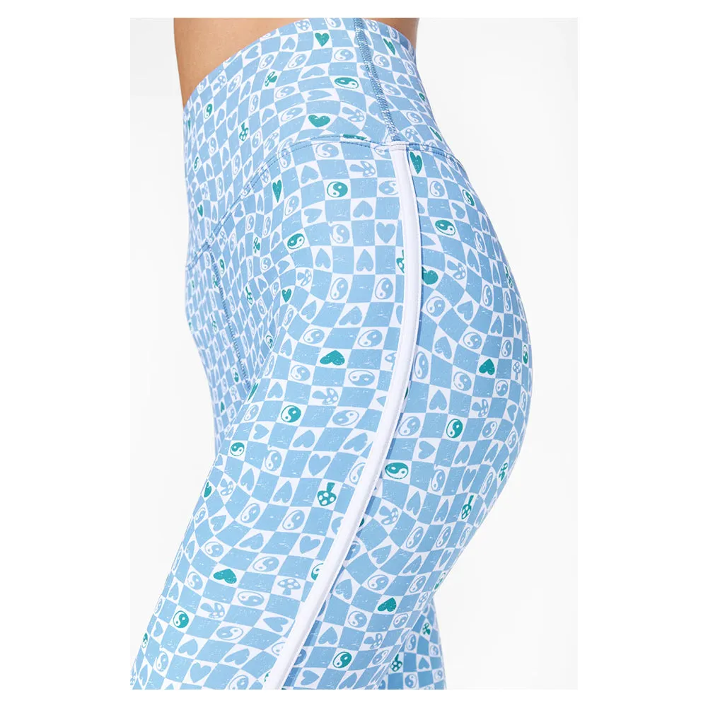 Women's Retro Revival 7/8 Tennis Legging Sky Blue Print