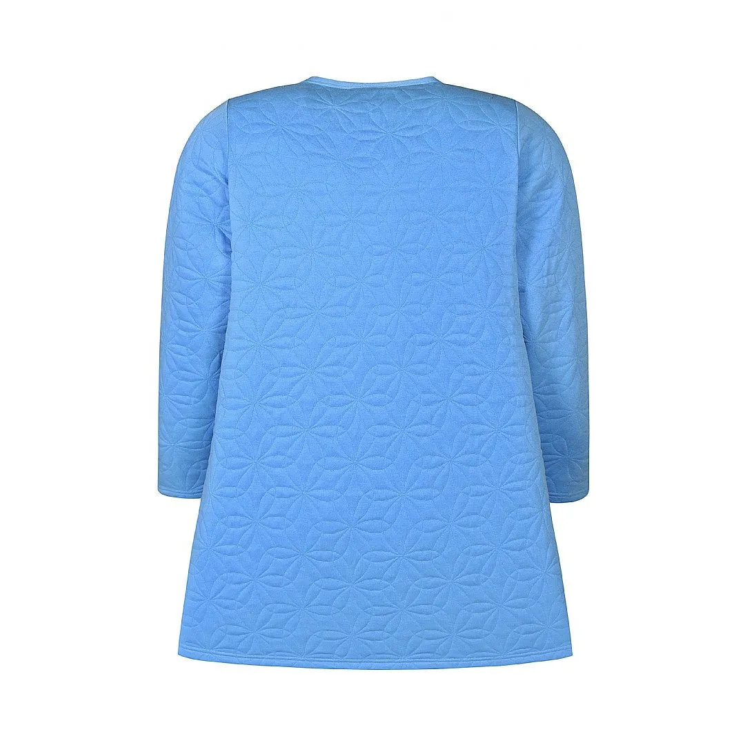 Zhenzi Reimer Longline Cardigan in Sky Blue