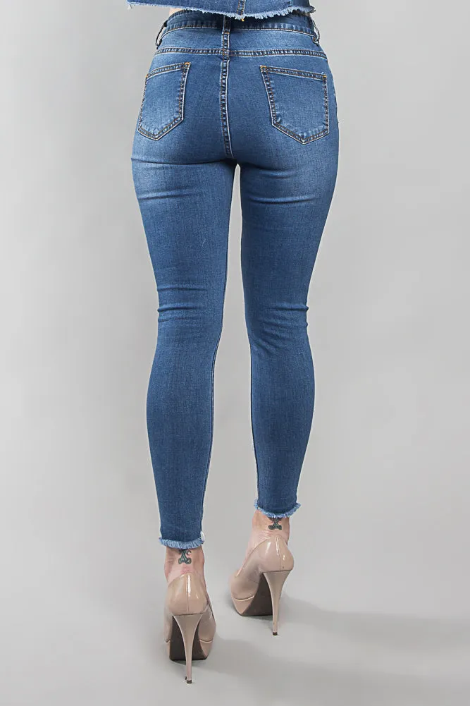 Zippered Denim Jeans